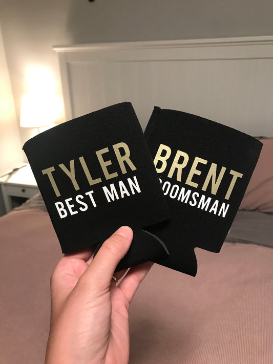 Custom WEDDING PARTY Drink Koozie