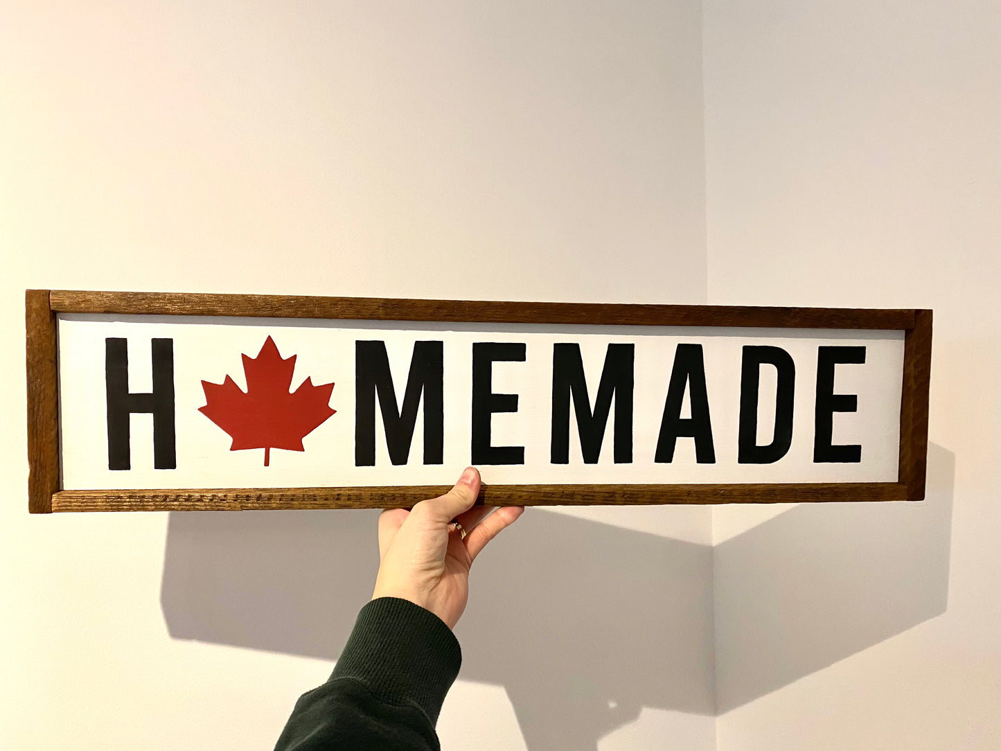 Homemade Maple Leaf Wood Sign