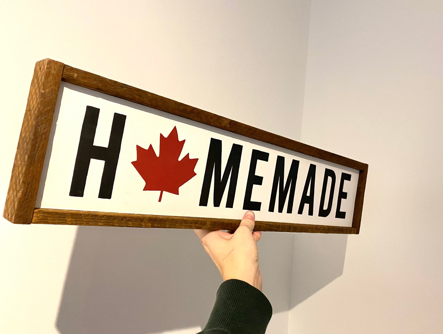 Homemade Maple Leaf Wood Sign